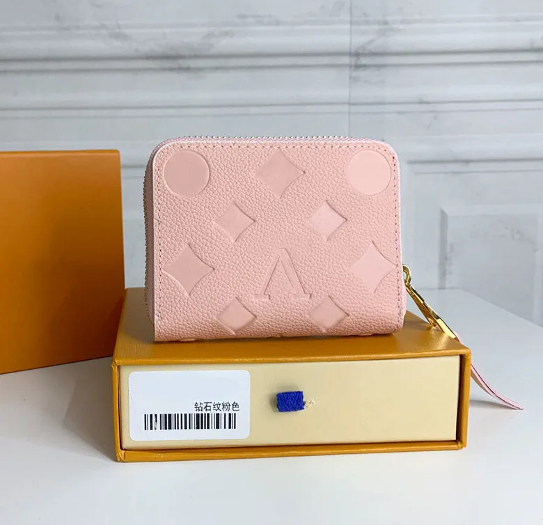 Portafogli da donna stilista di lusso ZIPPY portamonete portamonete di alta qualità con fiore in rilievo con cerniera porta carte di credito pochette da donna con pochette con scatola