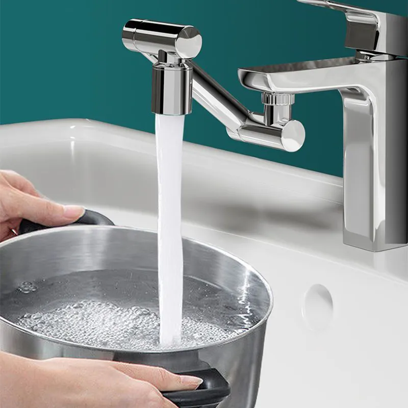 Pommeaux de douche de salle de bain universels 1440 ° rotatif rétractable  robinet filtre anti-éclaboussures cuisine lavabo rallonge robinets  barboteur