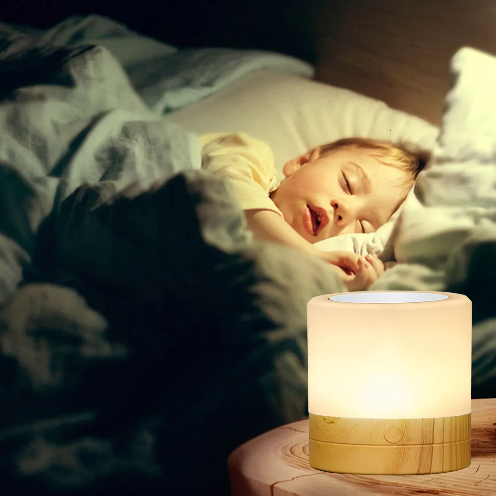 Lamps Shades Led Touch Sensor Night Light Coloful Usb Rechargeable Baby Breastfeeding Bedsid Table Lamp Dimmable Room Decor Personalized Gift 230411