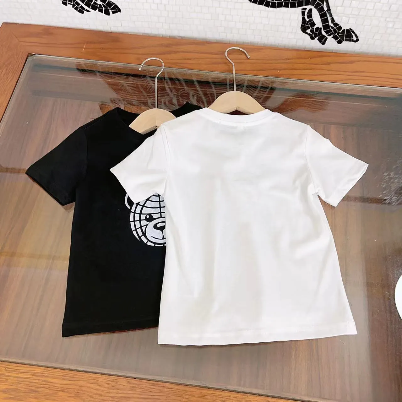 T-shirts kinderkleding mode veelzijdige tijgerafdruk casual gradiënt ontwerp katoen comfortabel set 230412