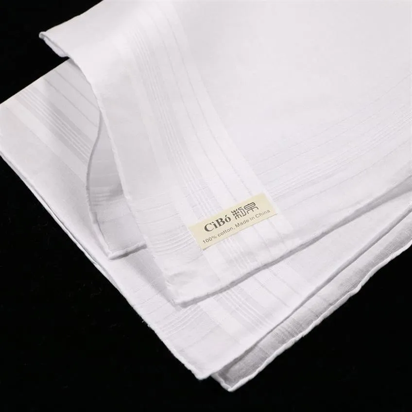 M001 Lenço clássico masculino com faixa de cetim 100% algodão, 12 peças, com borda enrolada à mão, tamanho 17 x 17 201009295P