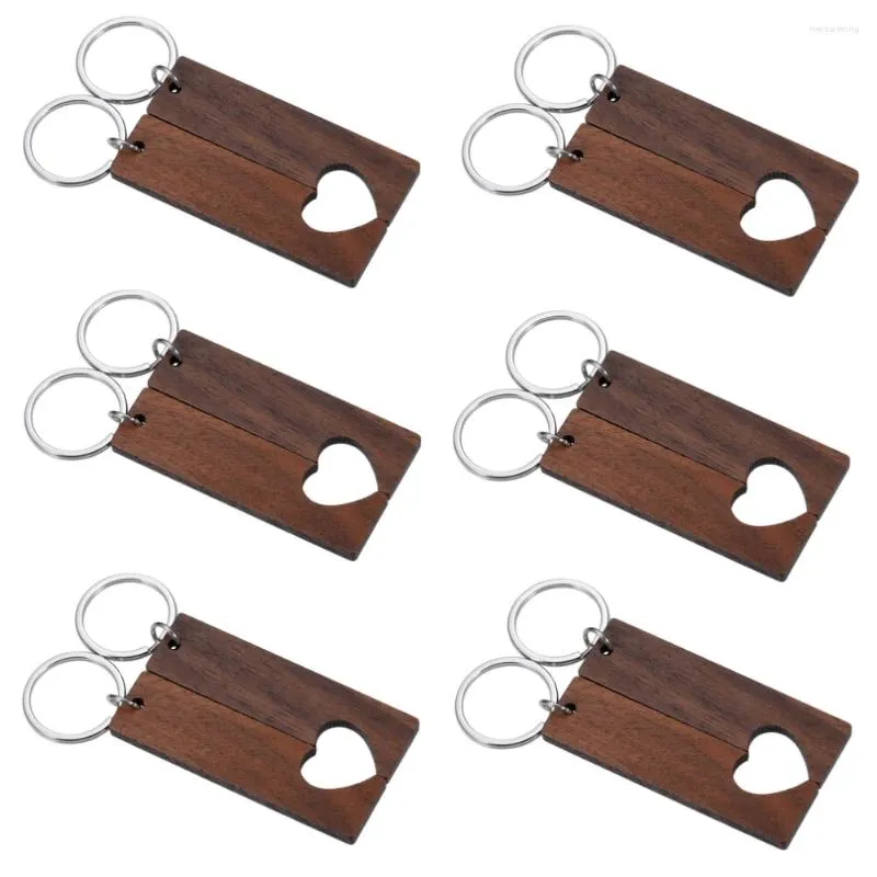 Dog Tag 10pcs Blank Wooden Couples Keychain Boyfriend Girlfriend Keyring Husband Anniversary Valentine Day Gift Pinky Promise Women Men