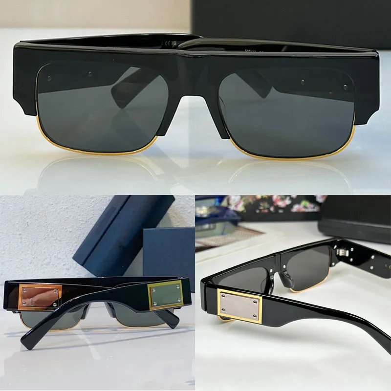 Hochwertige, trendige und coole Designer-Sonnenbrille für Herren und Damen DG4457, modische Halbrahmen-Spiegelbeine mit Markenlogo, Typenschild, fahrend, mit Originalverpackung