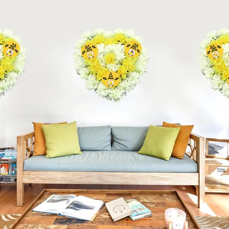 装飾的な花人工葉ビーフェスティバルガーランドペンダントウェディングウィンタードアデコレーションホームガーデン