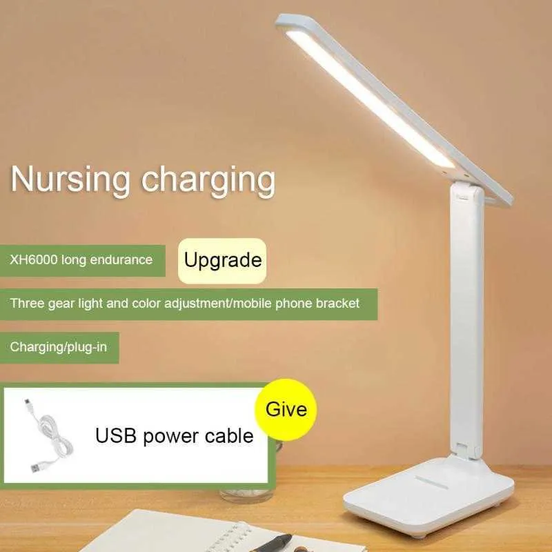 Desk Lamps Table Lamp Touch Dimmable LED Light USB Rechargable Student Dormitory Bedroom Reading Desk Lamp Special Gift P230412