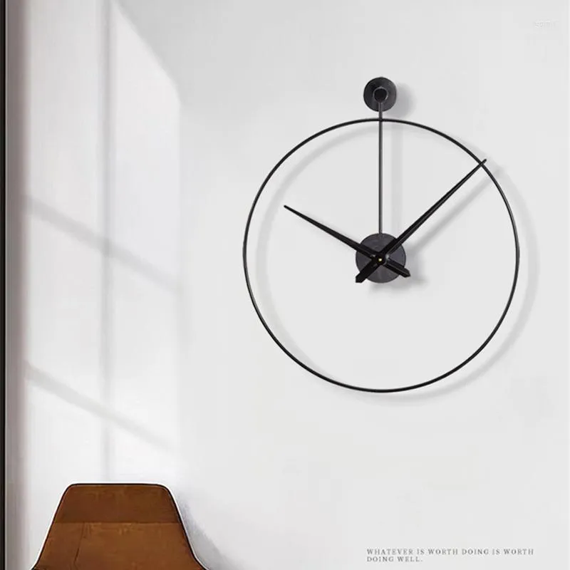 Horloges murales 50CM grand métal Style nordique horloge Design moderne ménage chambre fer Art Simple lumière luxe décor à la maison