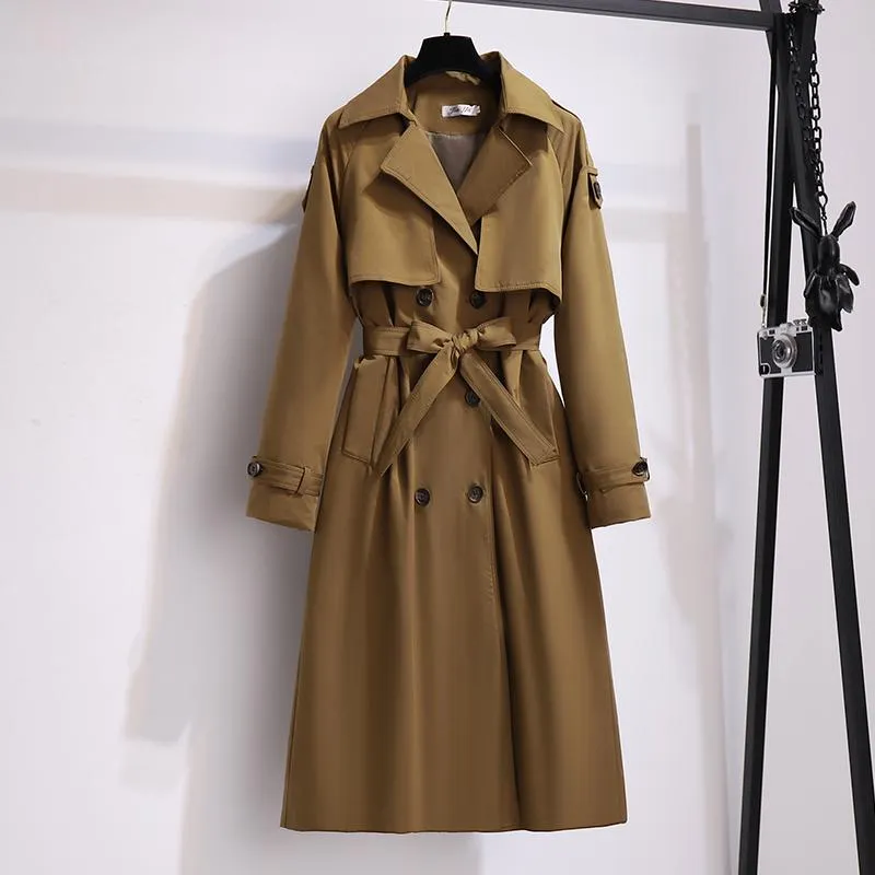 Frauen Trenchcoats 2023 Ankunft Herbst Top Coat Frauen Zweireiher Lange Oberbekleidung Für Dame Hohe Qualität Mantel Windjacke Jaquetas
