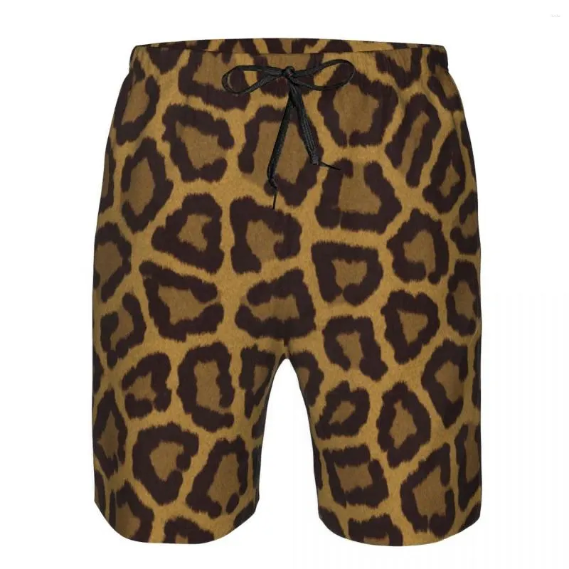 Men's Shorts Leopard Print Quick Dry Swimming For Men Swimwear Swimsuit Swim Trunk Bathing Beach Wear