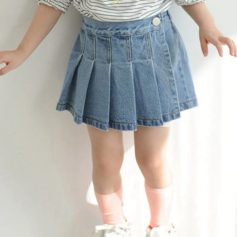 Shorts Summer Children 'Jenim Saias de jeans coreana CULOTTES PLEAT PLELED PLELATE