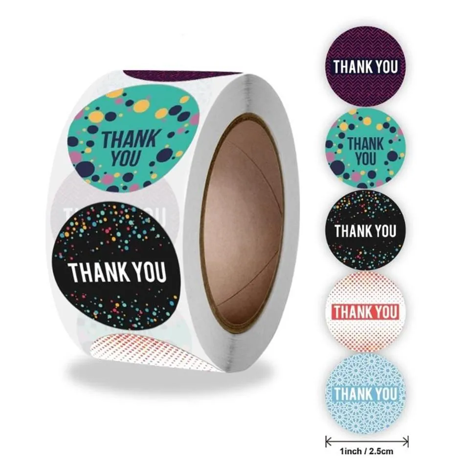 DHgate.com:500Pcs 1 Inch Circle Kraft Thank You Stickers for Small ...