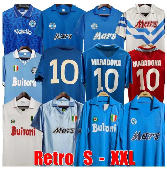 96 87 88 89 90 91 92 93 Napoli Retro Soccer Jerseys Coppa Napoli Maradona 20 21 Vintage Calcio Classic Vintage Football Shirts 1986 1987 1988 1989 1991 1993 Long Sleeved