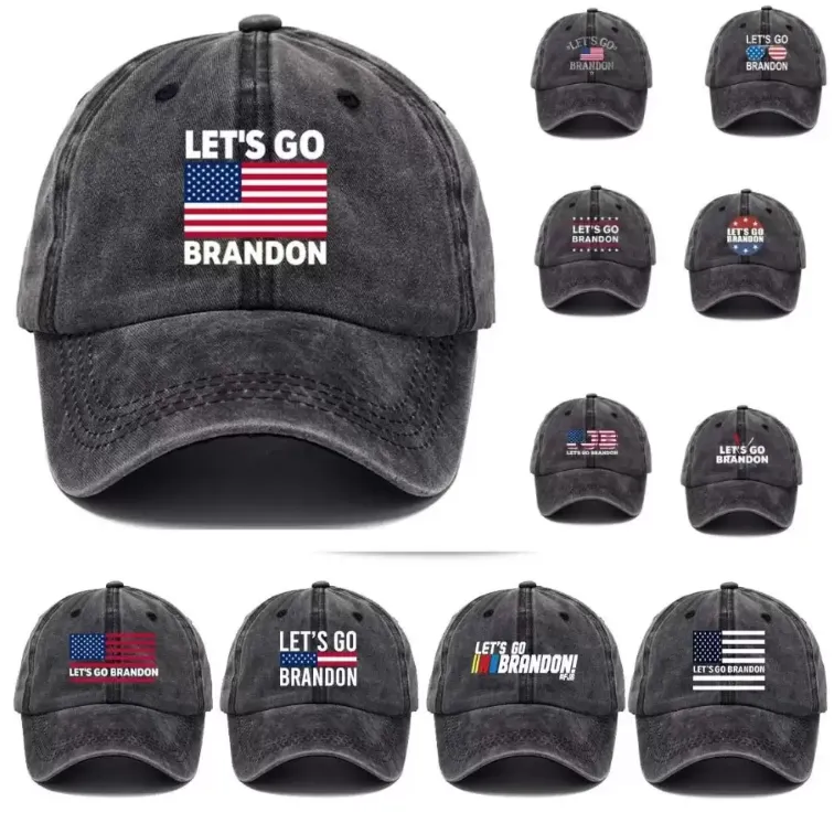 Party Hats Lets Go Brandon FJB Dad Beanie Cap Printed Baseball Caps Washed Cotton Denim Adjustable Hat ss0412