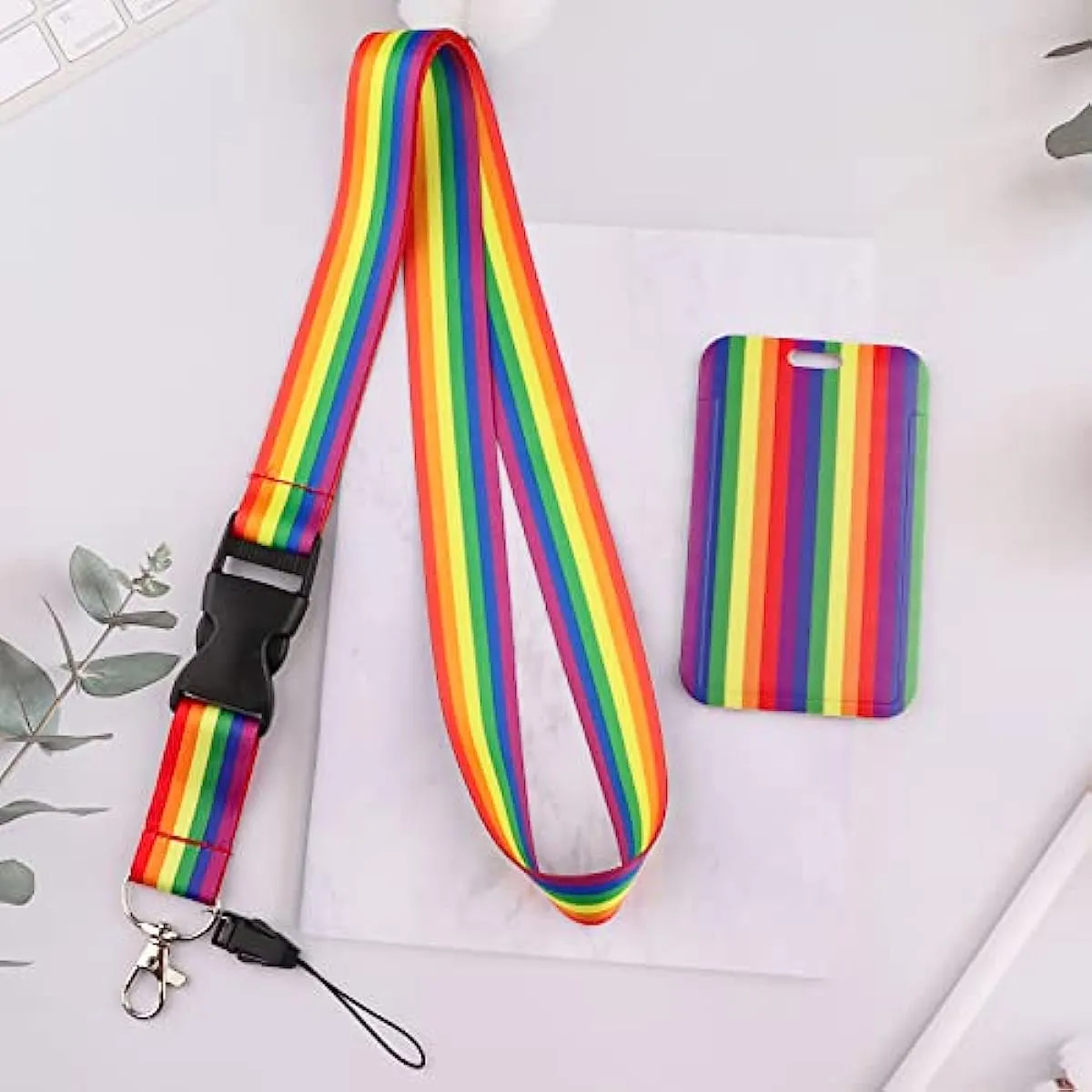 Rainbow Flag ID Rainbow Lanyard For LGBTQ+ Women, Men, And Teens Breakaway  Pride Key Holder For ID Badges From Ai_158, $1.16