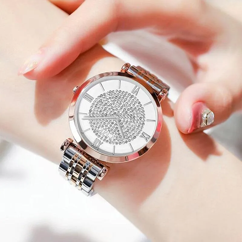 Avogadas de pulseira Assista a mulheres pulseira de luxo prata Ultra-feminina assiste vestido casual ladies quartzo watwatch relógio feminino