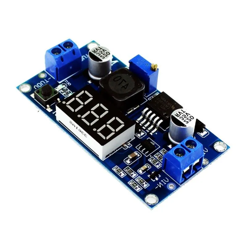 Freeshipping 10pcs LM2596 LM2596S power module LED Voltmeter DC-DC adjustable step-down power supply module with digital display Tuxtg