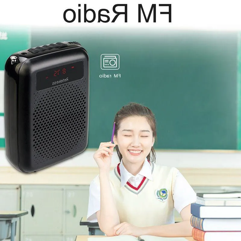 Freeshipping Megaphone Portable 12W FM Recording Voice Amplifier Teacher Microphone Speaker med MP3 Player FM Radio Recorder Beome