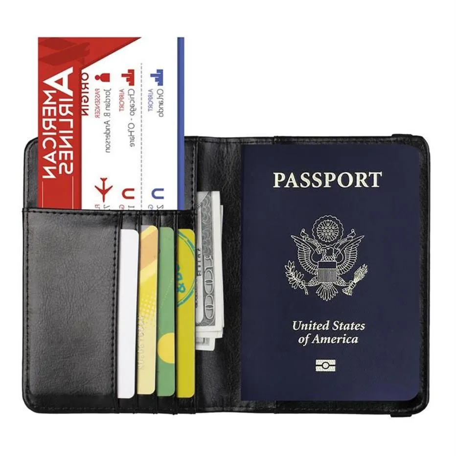 Porta-passaporte portátil impressão couro pu carteira mudança bolsa com cordão elástico para mulheres homens sacos de armazenamento 230w