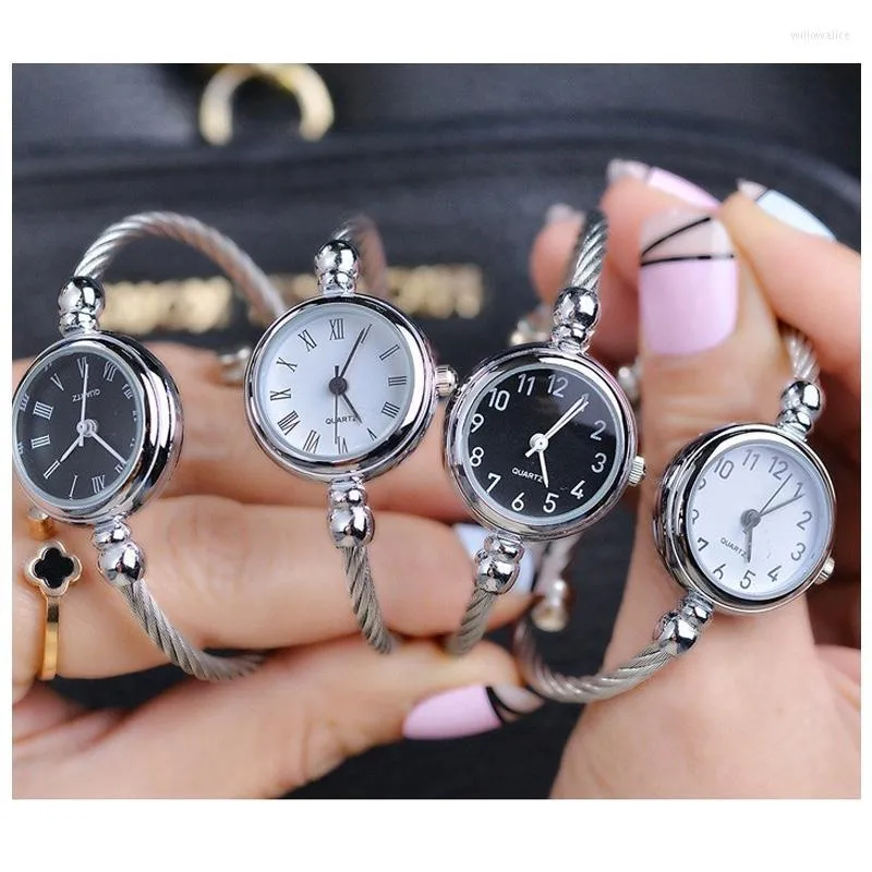 Ladies Wristwatch Online Shopping Unique Women Bracelet Watch Little Smooth Dial Top Luxury Silver Slim Strap Korean Retro Art Female Clock Quartz Gift HourWrist From Dionwaiters 12.28 DHgate.Com