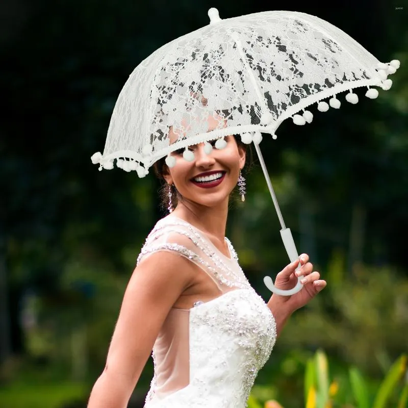 2 piezas de paraguas de encaje hecho a mano para boda novia novio paraguas  blanco y negro paraguas vintage para niñas paraguas para decoración boda