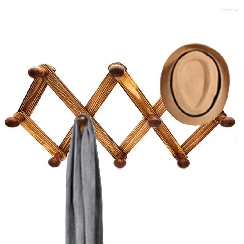 Wieszaki rozszerzające się stojaki ścienne na czapki baseballowe w stylu akordeonu drewniane drewno rozszerzalny pasek parasolowy kubek do kawy