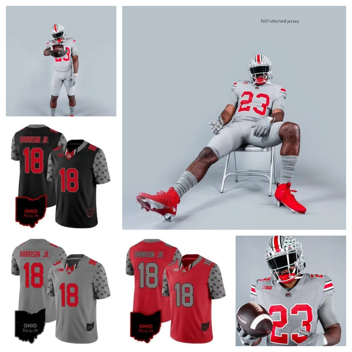 2023 NCAA OHIO State Buckeyes Football 44 JT Tuimoloau 33 Jack Sawyer 4 Julian Fleming 11 C.J. Hicks 2 Emeka Egbuka 6 Sonny Styles 74 Donovan Jackson