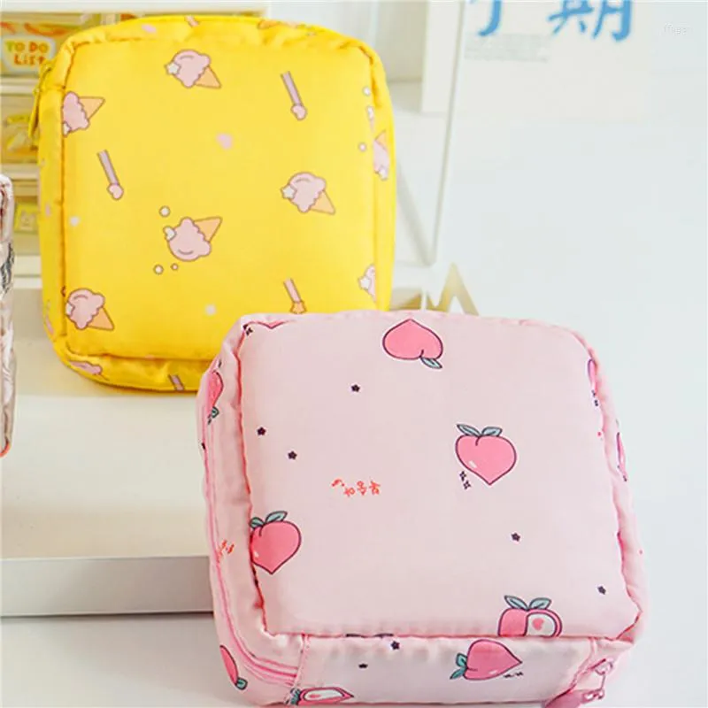 Sacs de rangement hygiène féminine serviettes hygiéniques paquet haute qualité mignon Kawaii sac Simple dessin animé sac à main étui