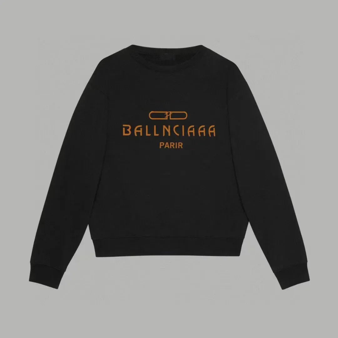 Felpa pullover ampia con stampa di lettere classiche a maniche lunghe in cotone Paris Home di qualità testata per l'autunno del designer