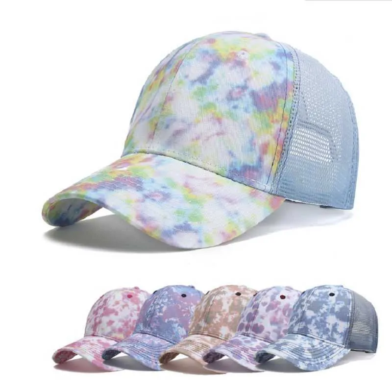 Boll Caps 2021 Kvinnors hästsvans baseballmössa Lady Snapbk Summer Mesh Hat Female Fashion Hip Hop Hats Casual justerbar utomhusben P230412