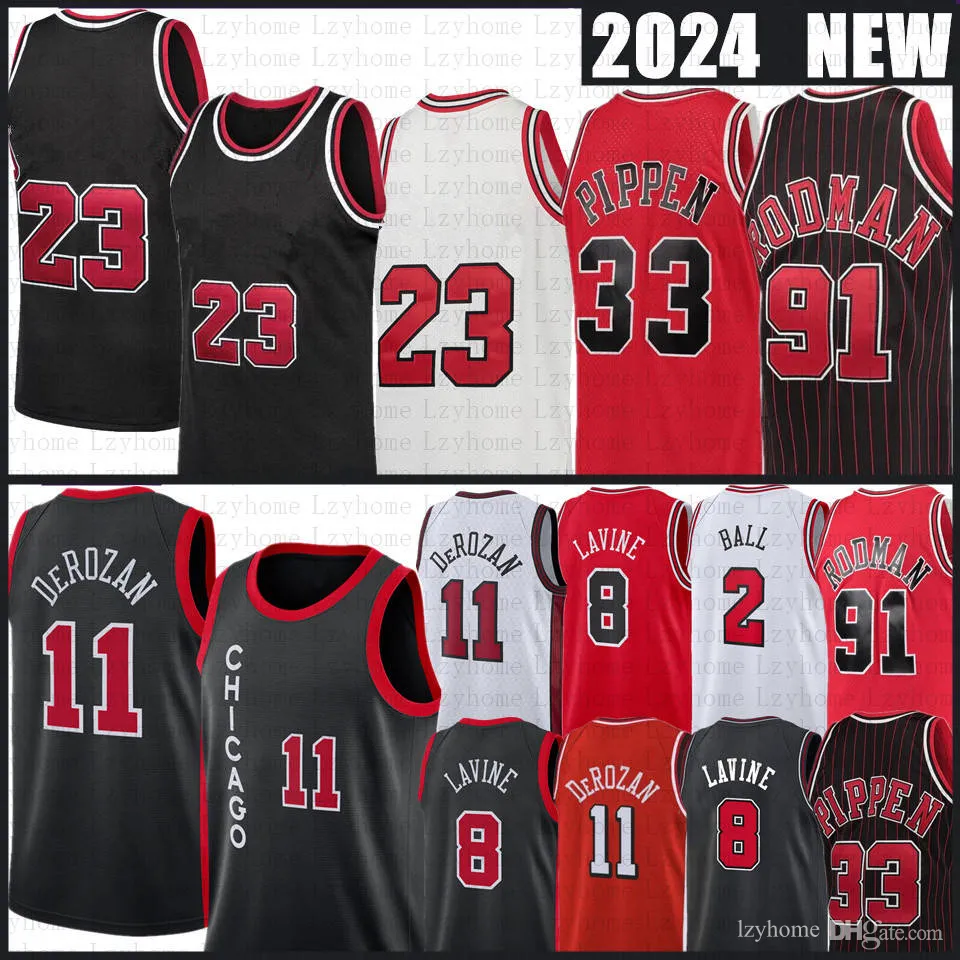 Demar Derozan Zach Lavine Basketball Jersey Alex Caruso Dosunmu Derrick Mens Rose Dennis Lonzo Ball Rodman Scottie Pippen Shirt 2023 2024