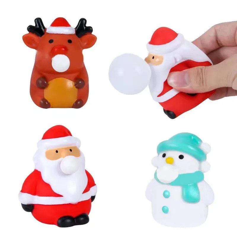 Squeeze Bubble Christmas Doll Toy Squishy Funny Sensory Fidget Squeeze Toy For Stress Reduction Anxiety Reducer Sensory Play Toys Fo Kids and Adults