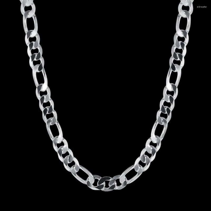Chains Classic 925 Sterling Silver 10MM Geometry Chain Necklace For Men Woman 20/24 Inches Fashion Designer Wedding Jewelry Gifts