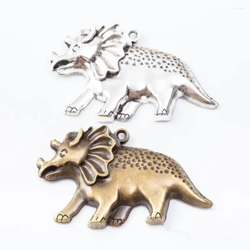 Breloques 20 pièces 32 54MM ZAKKA épicerie créative Vintage dinosaure Triceratops fait à la main bricolage collier en Bronze bijoux pendentif