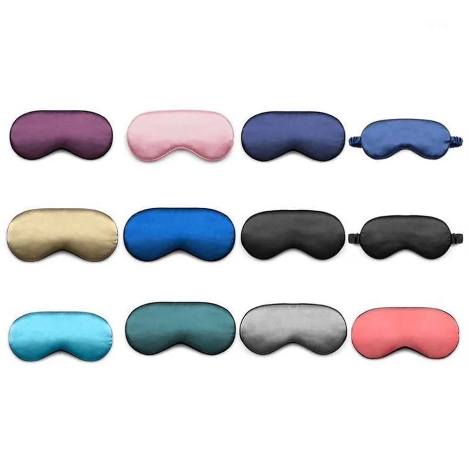 1 PPCS Nuevo seda pura Sleep Sleep Mask Mask Toque de sombra acolchada Viaje Relájate Relájate Ayuda con los ojos vendados 1222g