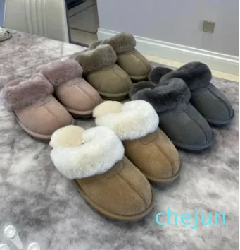 Sandały Triple Slipper wełna zimowa ciepła moda mężczyźni kobiety ubierają się klasyczny Khaki Pink