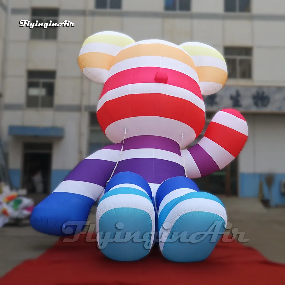 4m Attractive Artistic Large Colorful Inflatable Bear Model Cartoon Animal Mascot Balloon For Advertising Show