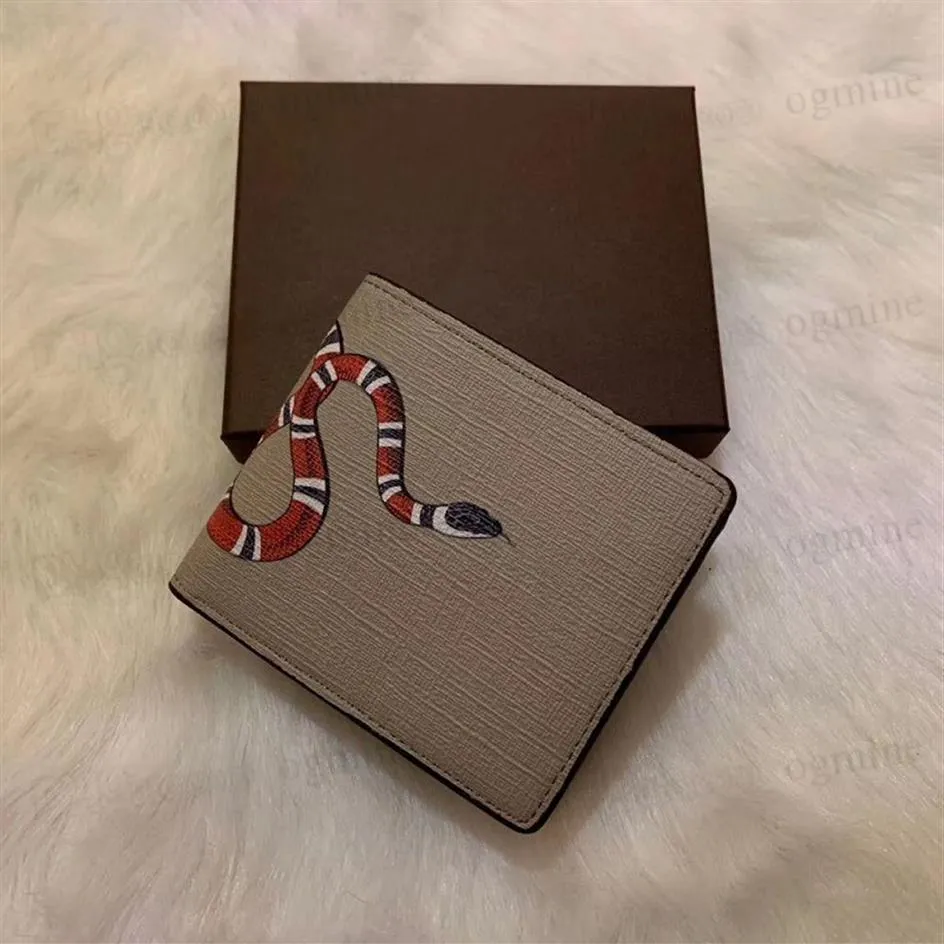 Men Animal Short Wallet Leather Black Snake Tiger Bee Wallets Women Long Style Luxury Purse Card Holders With Gift Box182J