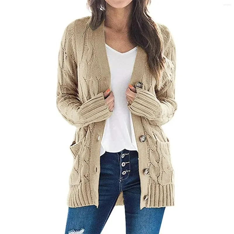 Jackets femininos 2023 Frente Front Sweeuthers Bolsões Boho Casaco Longo Cardigã de Manga Aberta Longa