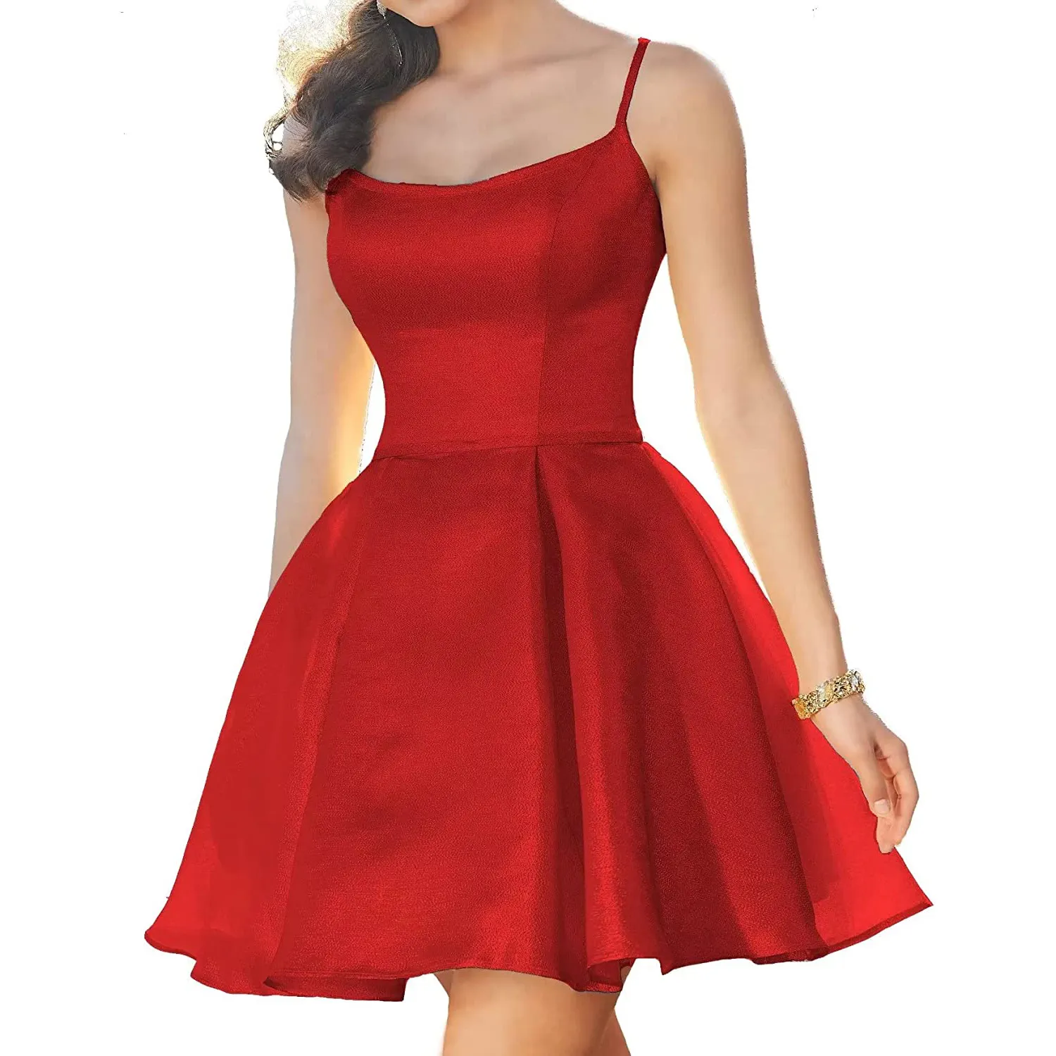 Vestido de regresso a casa para jovens vermelhos fdhaolu curto com bolso brilhante vestido de baile noturno vestido curto de formatura adequado para jovens Ru174