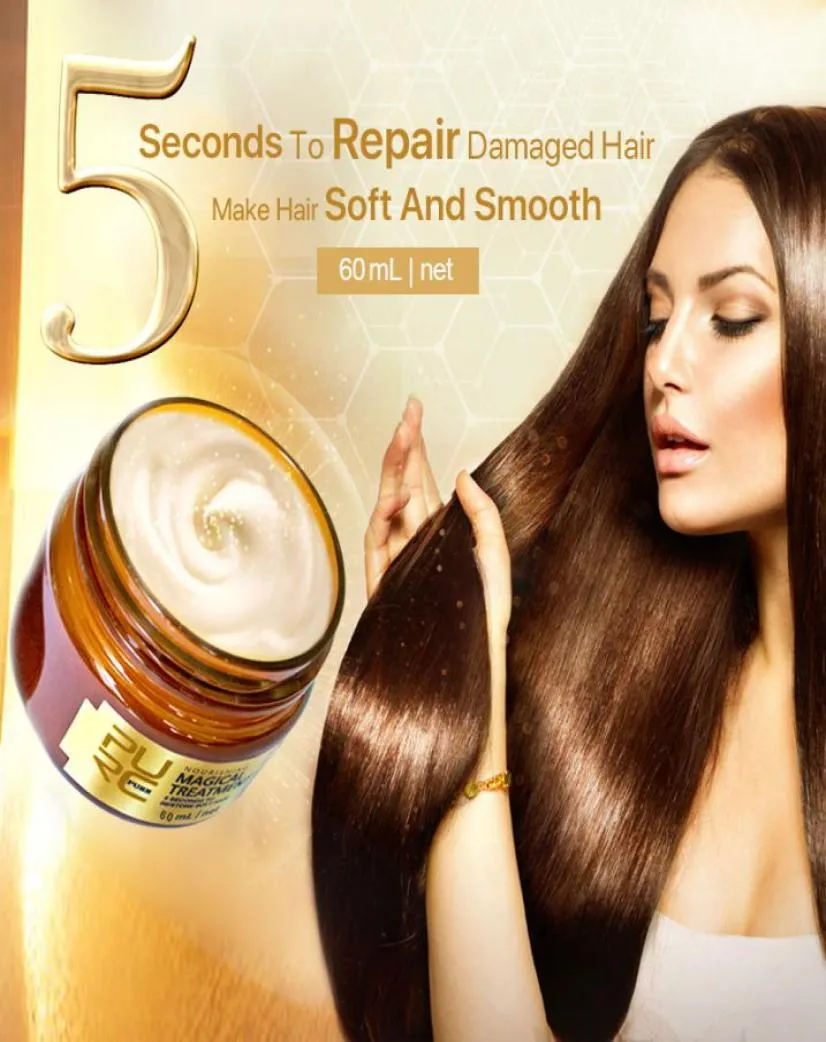 PURC Magical Keratin Hair Treatment Mask 5 Seconds Repairs Damage Deep Hairs Root For Silky 60ml