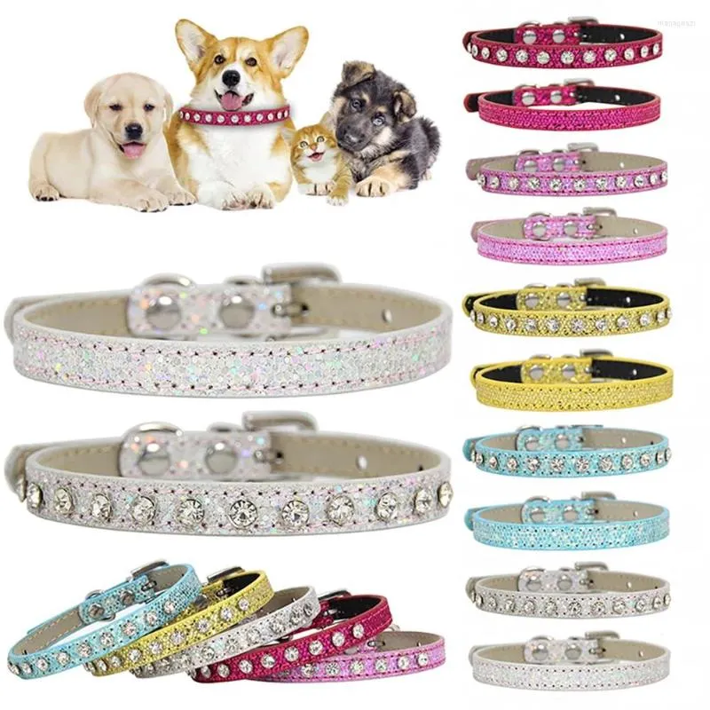 Colliers de chien Super brillant diamant en diamant collier de chat chiot Baby Le cuir bracelet ACCESSOIRES ALIGNABLES