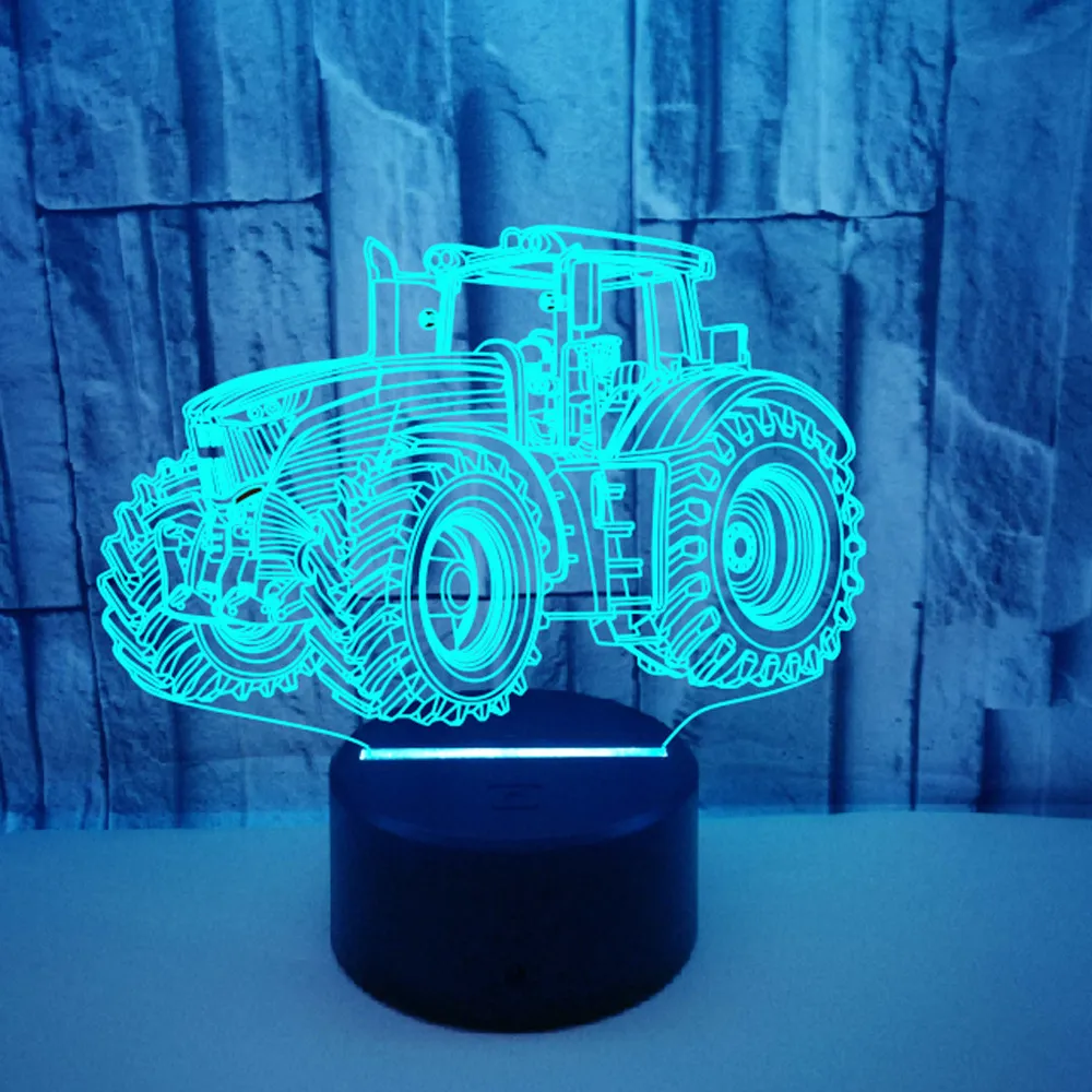 3D Motor Car Automobile Tractor Night Light Touch Trable