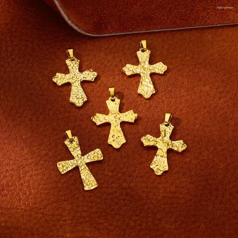Ожерелья с подвесками «сделай сам», крест из нержавеющей стали для изготовления модного браслета, ожерелья, серег, позолоченных ювелирных аксессуаров, размер 30 мм x 22 мм