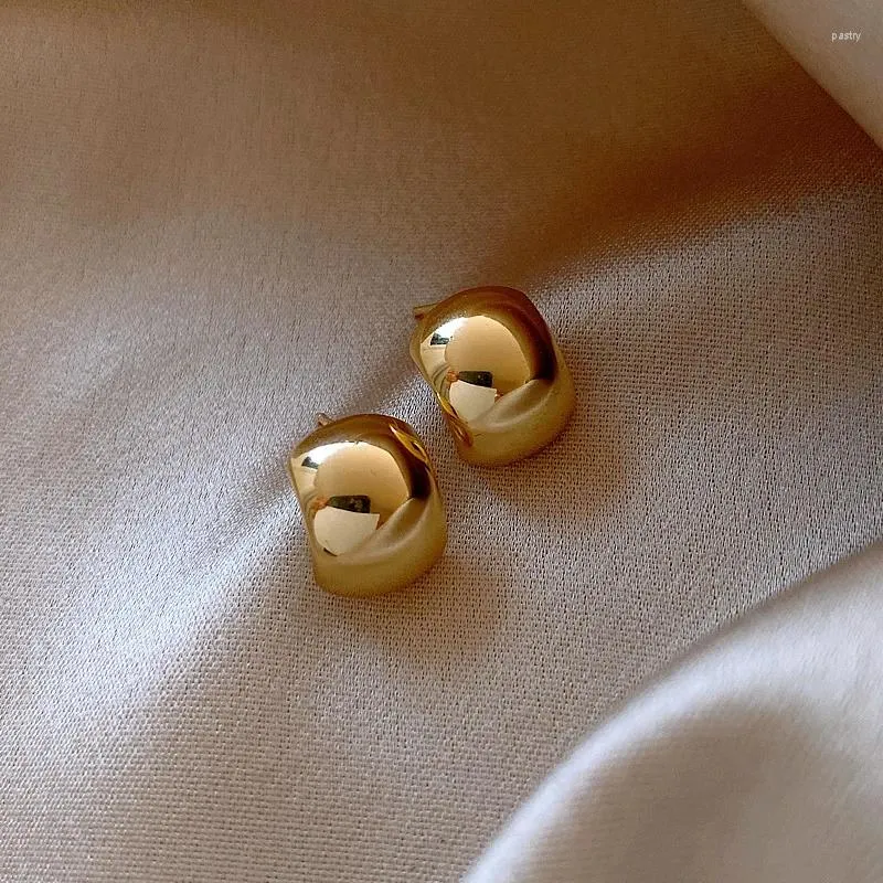 Серьги-гвоздики LByzHan 2023, модные минималистичные металлические серьги-кольца для женщин, простые милые массивные аксессуары круглой формы Brincos Jewe