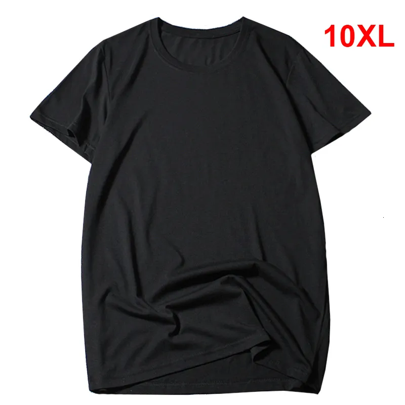 Camisetas para hombres Color sólido de gran tamaño Hombres Casual Manga corta Camisetas de algodón O-cuello Tops de verano Camisetas para hombre Talla grande 10XL HN41 230412