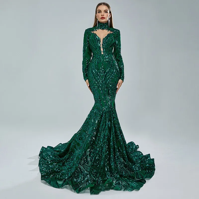 2023 Sexy Long Sleeve Evening Dresses Shiny Illusion... From  Weddingpromgirl, $675.36 | DHgate.Com