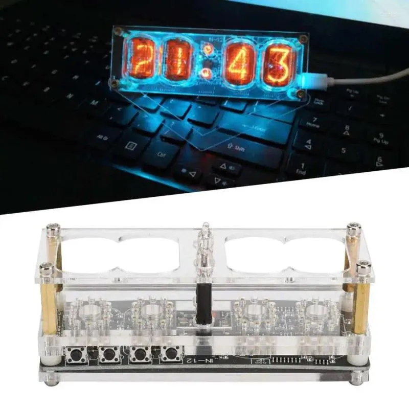 Table Clocks 231 4-Bit Seven-Color Tube Clock Digital Nixie Alarm RGB