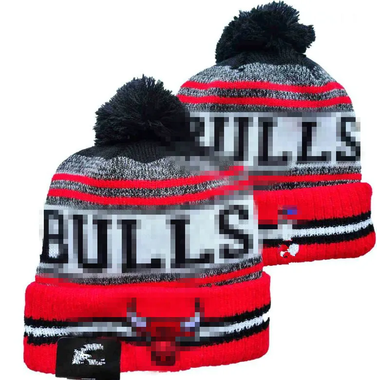 Bulls czapka Chicago czapka czapka wełna ciepła sportowy sport koszykówka północnoamerykańska drużyna pasiastka z boku USA college mankiet hats hats mężczyźni kobiety a4