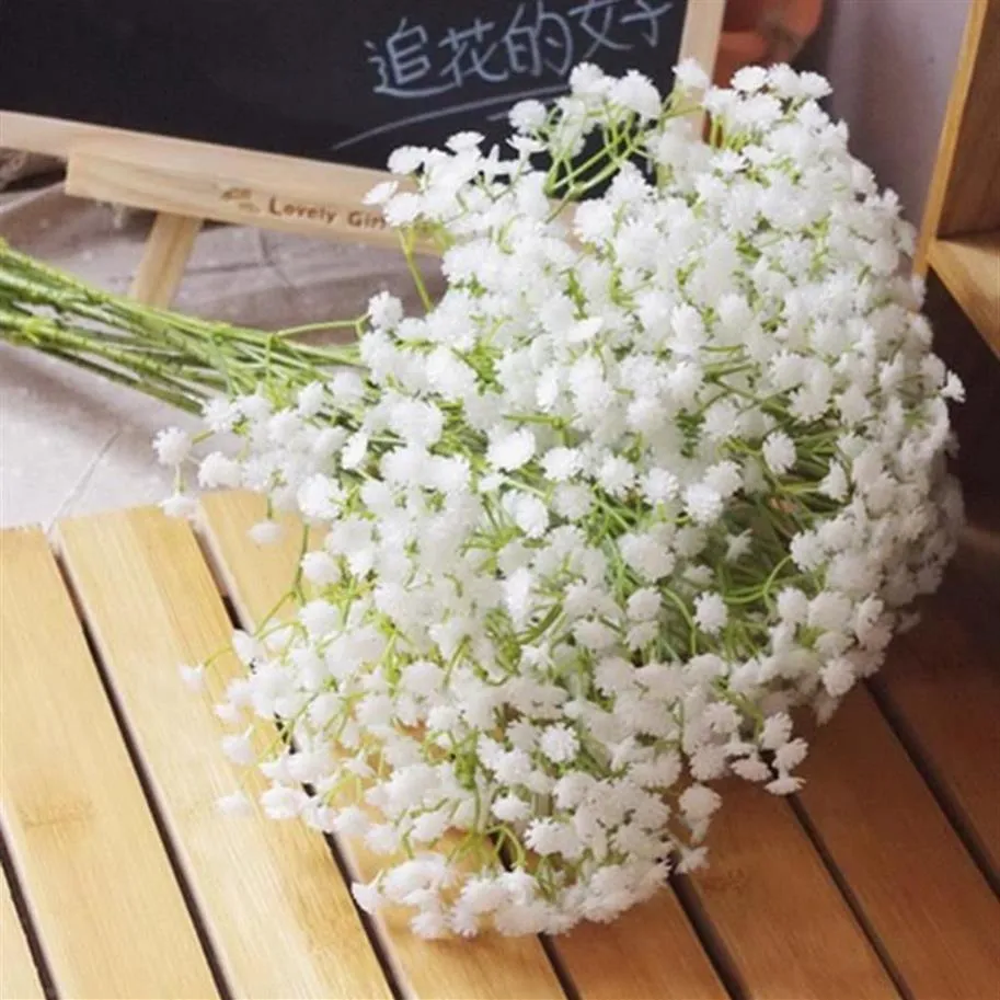 Buquê de flores decorativas para casa e artesanato, buquê de flores artificiais de alta qualidade em todos os emuladores de respiração de bebê, grinaldas de plantas 1821