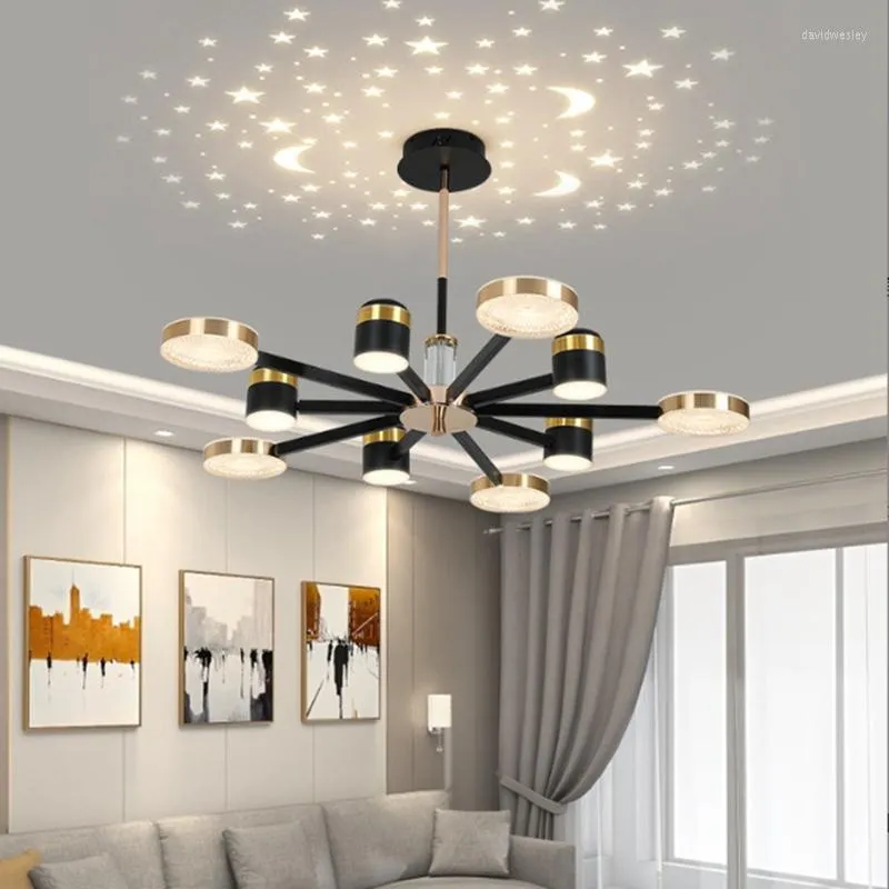 Candelabros 2023Lámpara de techo para sala de estar Dormitorio LED inteligente moderno Araña de comedor Apartamento de cristal de lujo Lámparas de decoración de interiores