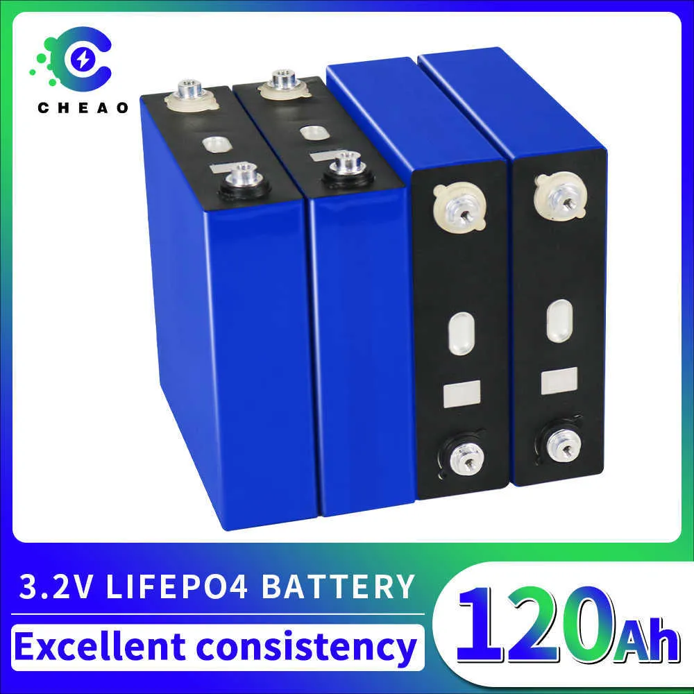 Grad A 3.2V 120AH LIFEPO4 Batterifattig A 4/8/16/32pcs 12V 24V uppladdningsbar Batteri DIY RV -båtar Elektriska bilceller Packa